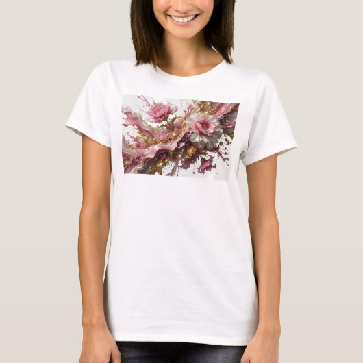 T-shirt Tee Cool Gold Déclaration D'ART ABSTRAIT (Devant)