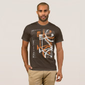 T-shirt tee cool marron à thème vélo (Devant entier)