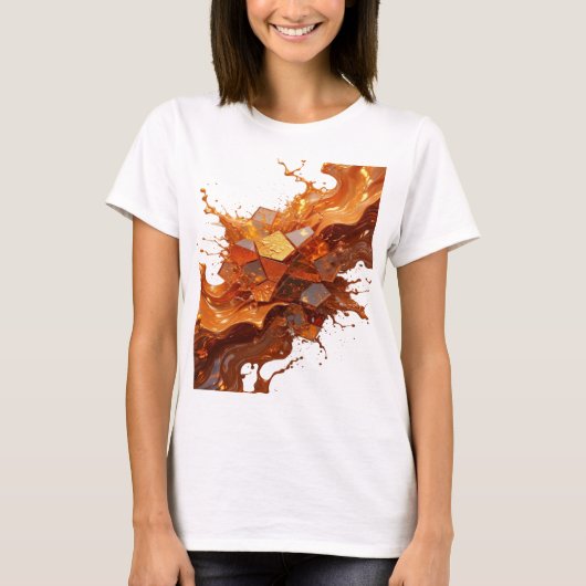 T-shirt Tee Cool Silver ABSTRACT ART Statement v4 (Devant)