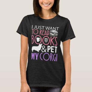 T-shirt Tee Corgi Schnauzer Lecture Livre Chien Lit