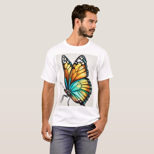 T-shirt "Tee d'art papillon vibrant - Embrassez le colo de (Devant entier)