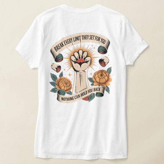 T-shirt Tee d'autonomisation des femmes Break Limits (Couchage Retour)