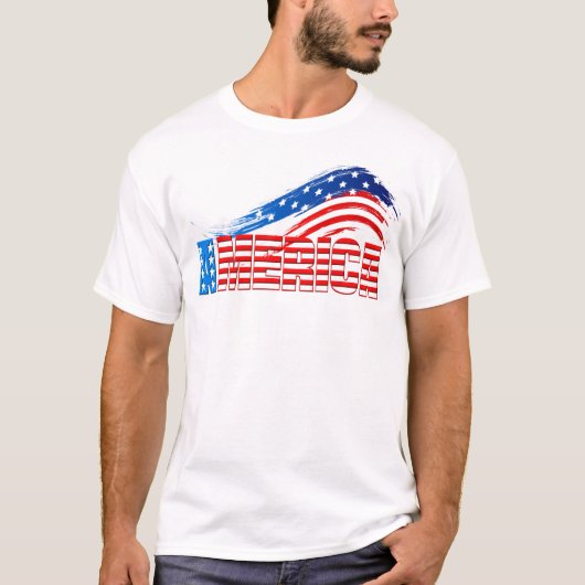 T-shirt Tee de base masculin - AMERICA Stars Stripes (Devant)