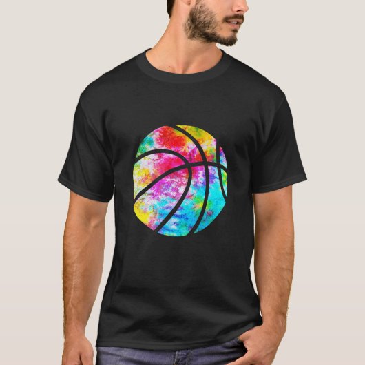 T-shirt Tee de boulet de basket - Rainbow Trippy Hippie Te (Devant)