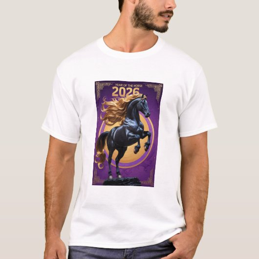 T-shirt Tee de célébration de l'année du Cheval 2026 (Devant)