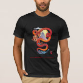 T-shirt tee de dragon rouge chinois (Devant)