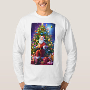 T-shirt Tee de fête de Noël avec une touche de couleur