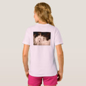 T-shirt Tee de fille au caniche blanc (Dos entier)