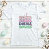 T-shirt Tee de Pâques Mama tendance; Lapin et Empreinte de