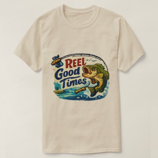 T-shirt Tee de pêche à la bonne heure (Design devant)
