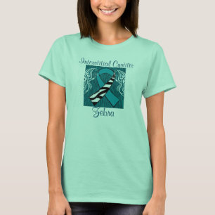T-shirt Tee de ruban "Cystite interstitielle Zebra" - Turq