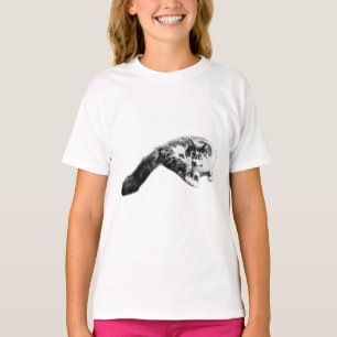 T-shirt Tee d'encre de chat à longue queue gras