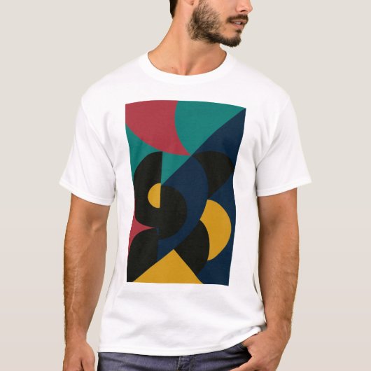 T-shirt Tee d'impression couleur moderne (Devant)