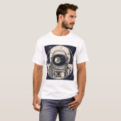 T-shirt "Tee d'odyssée céleste : Casque d'astronaute & Pla (Devant entier)