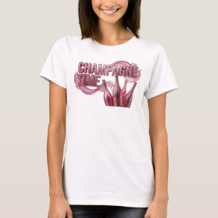 T-shirt Tee élégant CHAMPAGNE TIME rouge