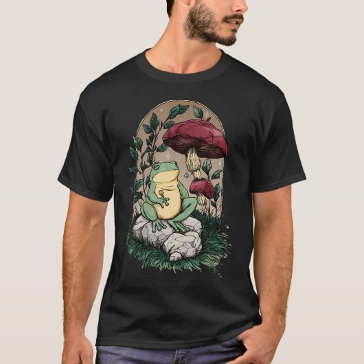 T-shirt Tee Enchanted Frogcore Fungi et Crapaud - Champign (Devant)