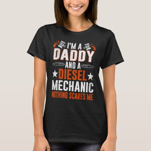 T-shirt Tee For Men Father's Day Diesel Mechanic Daddy (Devant)