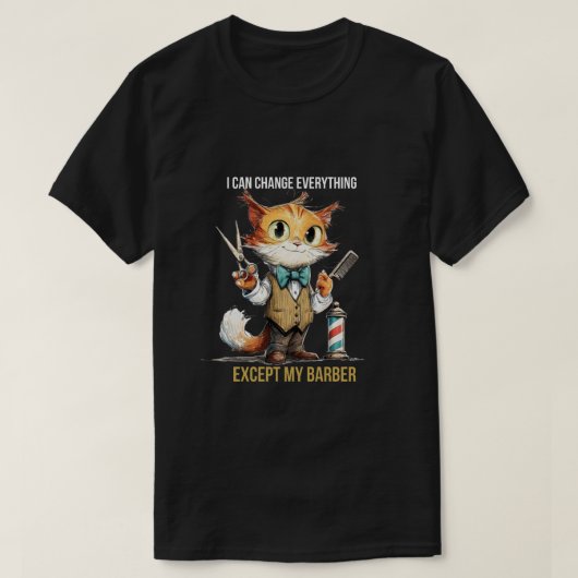 T-shirt Tee Fun Chat Coiffeur (Design devant)