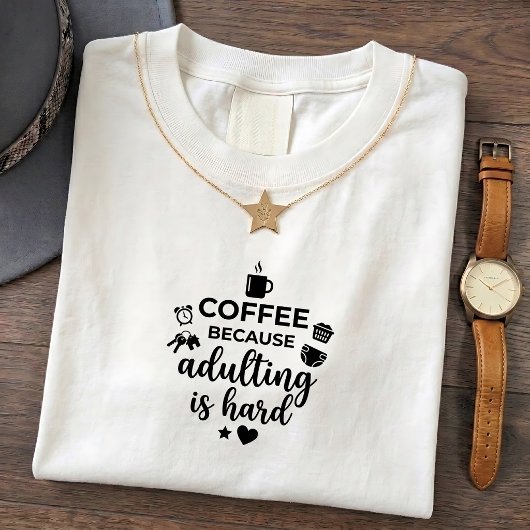 T-shirt Tee Fun Vie de Maman Parce que Café Difficile