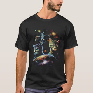 T-shirt Tee Galaxy Cat Cat UFO Graphiques Hommes Femmes Ga
