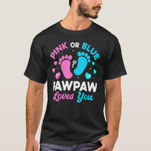 T-shirt Tee Genre Révéler Bébé rose ou bleu Pawpaw Aime Y