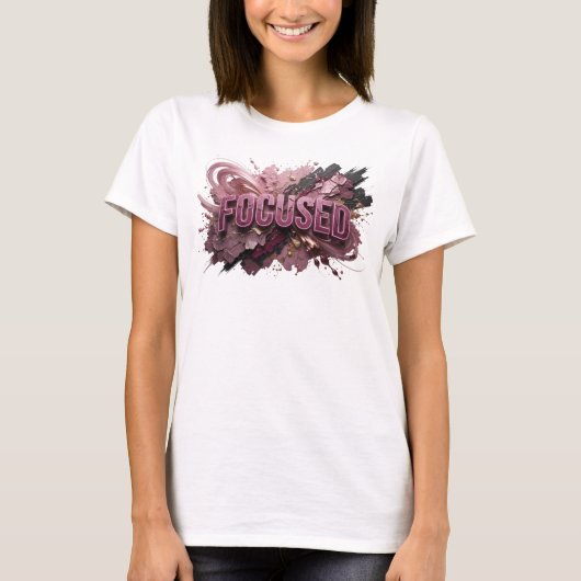 T-shirt Tee graphique rouge branché FOCUSED (Devant)