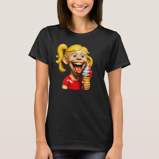 T-shirt Tee Ice Cream Laugh (Devant)