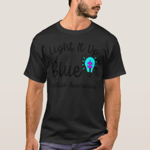 T-shirt Tee Light It Up Blue pour l'autisme Je porte du bl