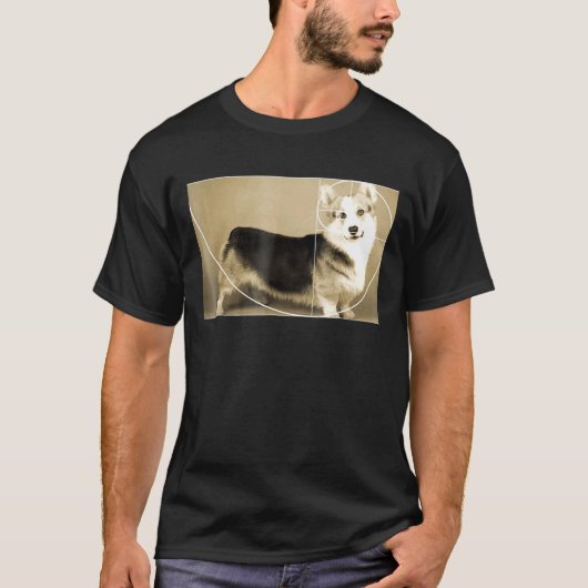 T-shirt Tee Mathématique Spirale de Fibonacci Corgi Ratio  (Devant)