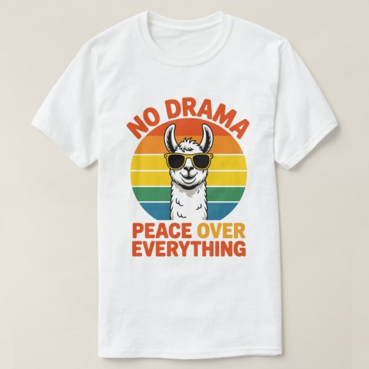 T-shirt Tee No Drama Llama (Design devant)