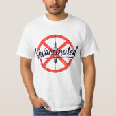 T-shirt Tee non vaccinée (Devant)