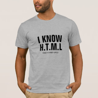 T-shirt Tee Personnalisable, Je Connais H.T.M.L Comment Re