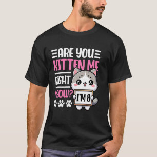 T-shirt Tee pour les 8 ans pour filles 8 ans Chat Chaton C
