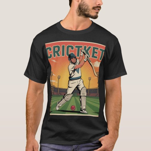 T-shirt Tee Retro T20 Cricket Fever (Devant)