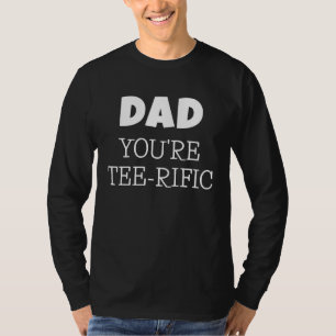 T-shirt Tee Rific Papa Golf Pun Long Manche Noir