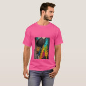 T-shirt Tee rose tendance pour hommes avec design artistiq (Devant entier)