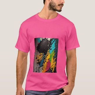 T-shirt Tee rose tendance pour hommes avec design artistiq