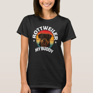 T-shirt Tee Rottweiler Mon Copain Rétro Drôles Chiens
