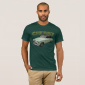 T-shirt Tee - shirt 1950 de coupé de Chevrolet de vert. (Devant entier)