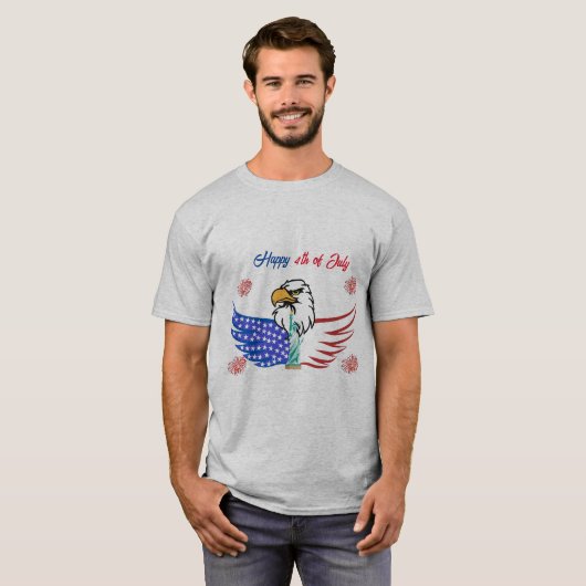 T-shirt Tee - shirt 4 juillet Design (Devant entier)