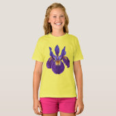 T-shirt Tee-shirt à l'impression d'Iris Violet Botanique (Devant entier)