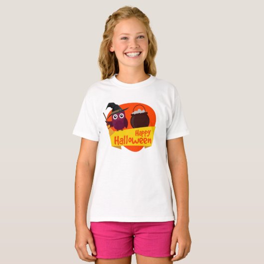 T-shirt Tee Shirt Basic A Manches Longue Fille Halloween (Devant entier)