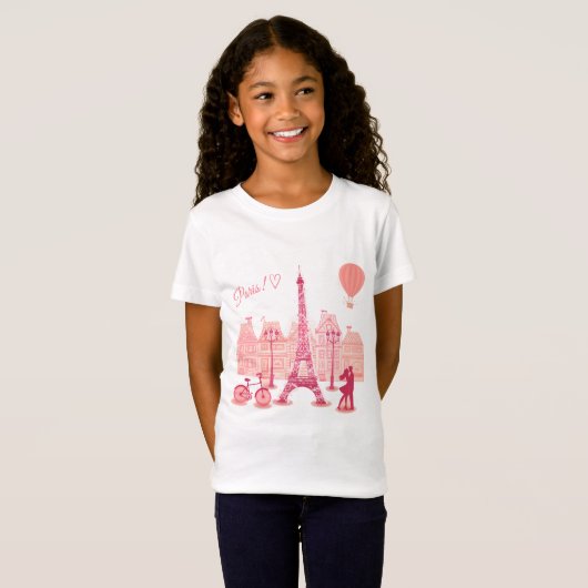 T-Shirt Tee Shirt Basic Fille Paris (Devant entier)
