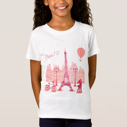 T-Shirt Tee Shirt Basic Fille Paris (Devant)