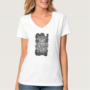 T-shirt Tee-shirt blanc visage souriant inspirant Good Vib