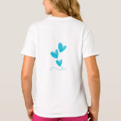 T-shirt Tee-shirt Bleu "Bee Kind" à Cœurs (Dos)