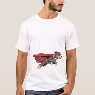 T-shirt Tee-shirt Chien Mignon en Costume de Héros