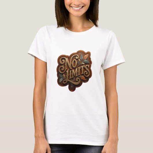 T-shirt Tee-shirt Clean Gold NO LIMITS Statement (Devant)