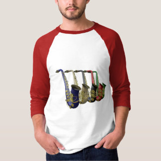 T-shirt Tee - shirt coloré de raglan de cinq saxophones