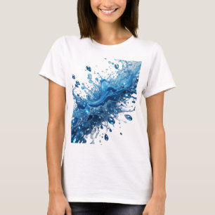 T-shirt Tee-shirt Cool Silver WATER SPLASHES Slogan